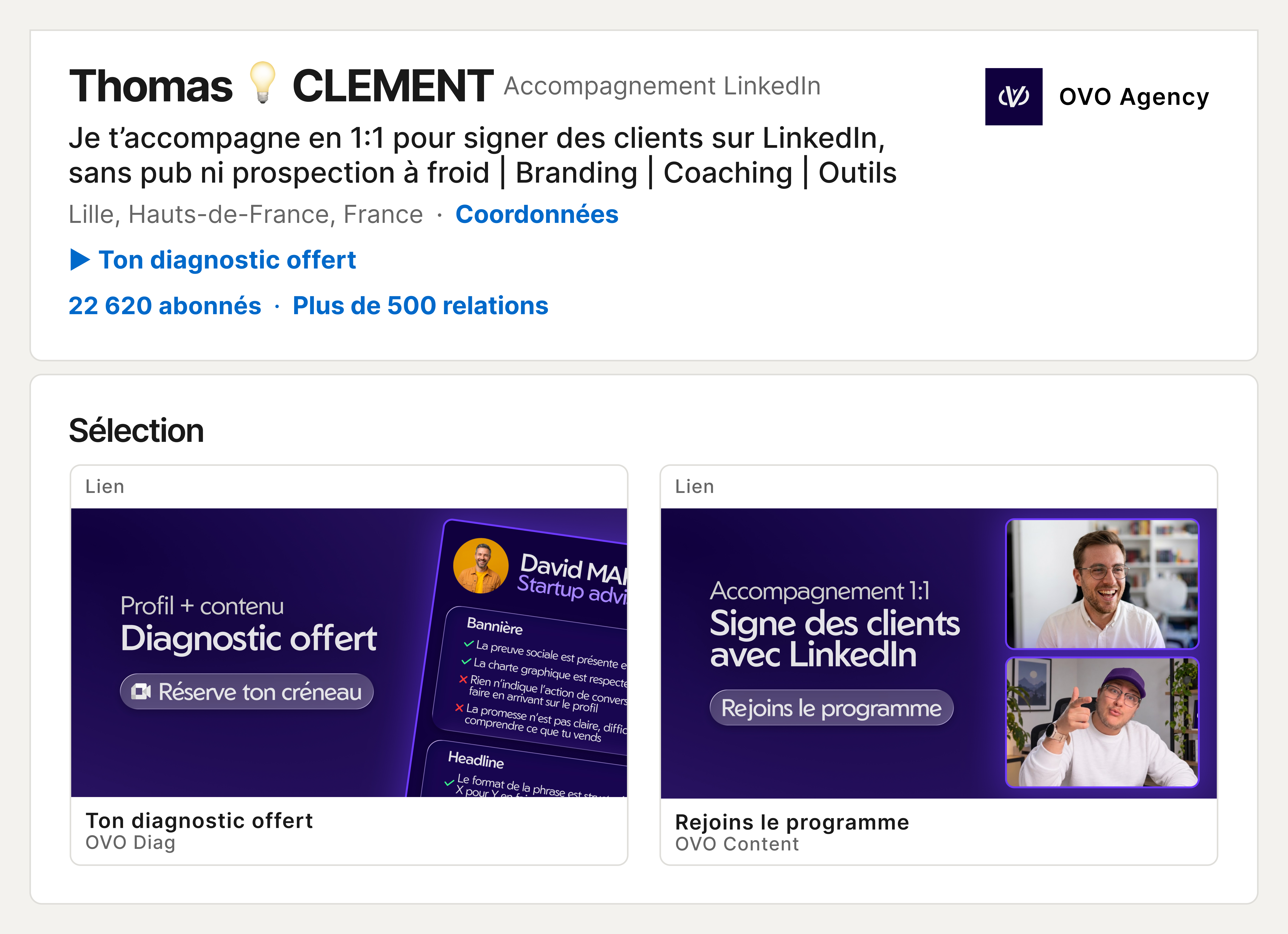 Profil qui inspire confiance et pousse à l'action